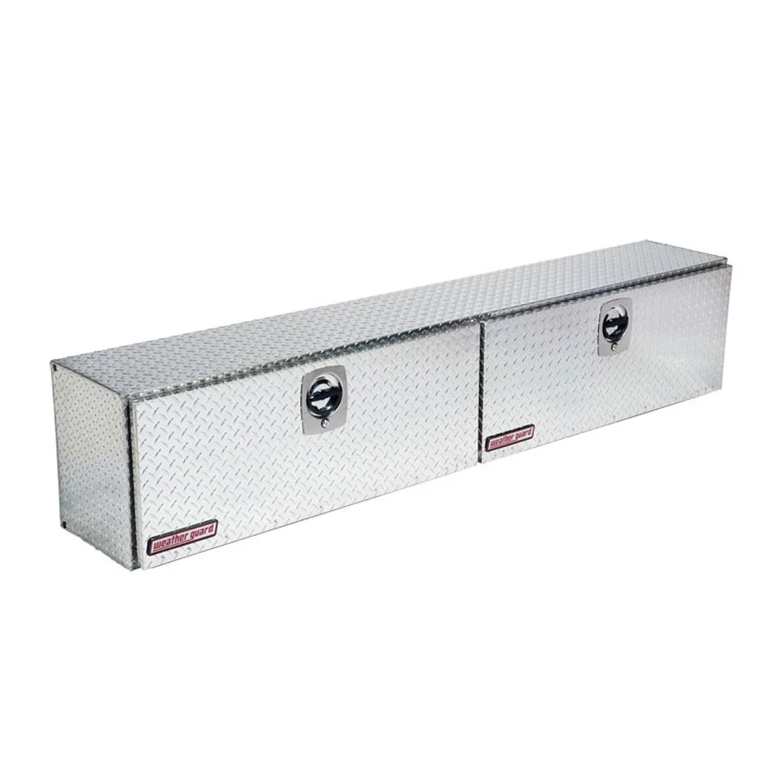 390-0-02 – WEATHERGUARD Tool Box, Side Mount 2 Doors Diamond Tread Bright Aluminum 90-1/4 Inch Length x 13-1/4 Inch W...